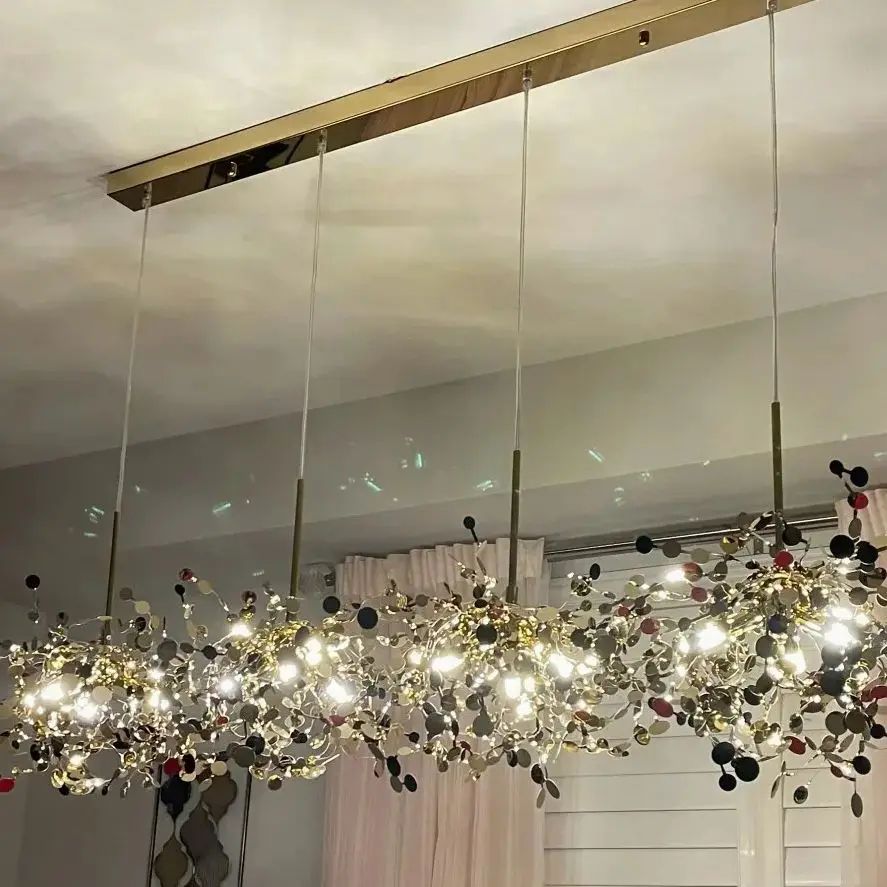Modern Ceiling LED Chandelier Stainless Steel Lamp Home Living Room Bedroom Kitchen Hotel Chandelier Attic Indoor Lighting