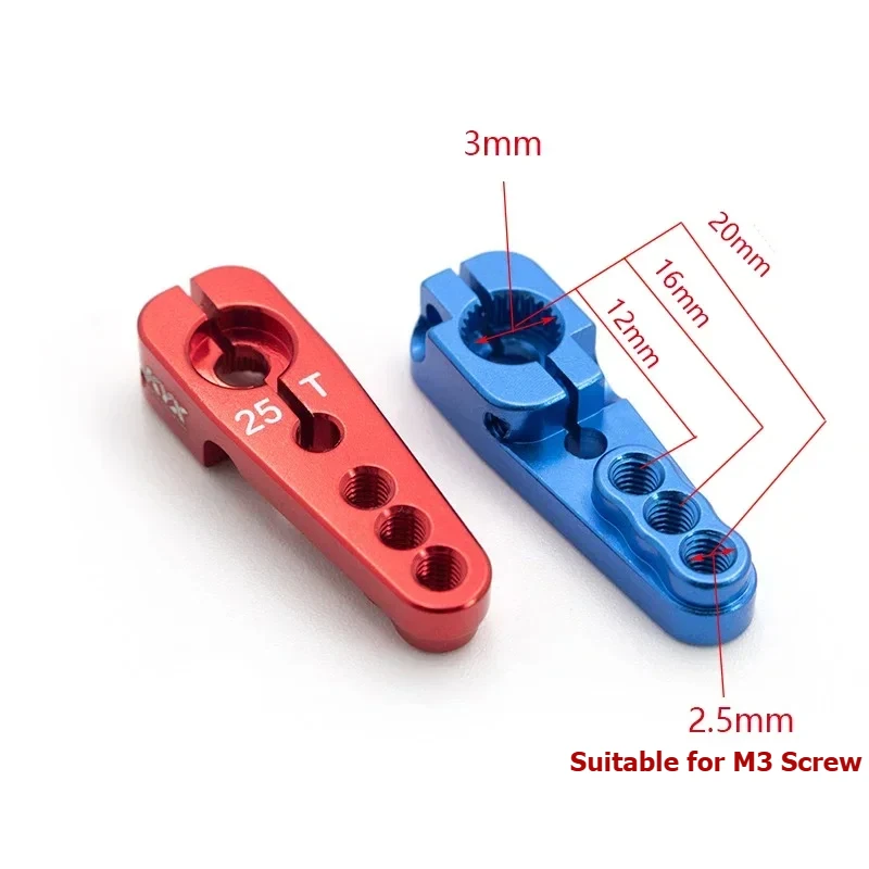 1/10 RC Car 25T Servo Arm Hole spacing 12 16 20mm Horn Upgrade Spare Part for 1/10 1/8 RC Crawler Servo Motors