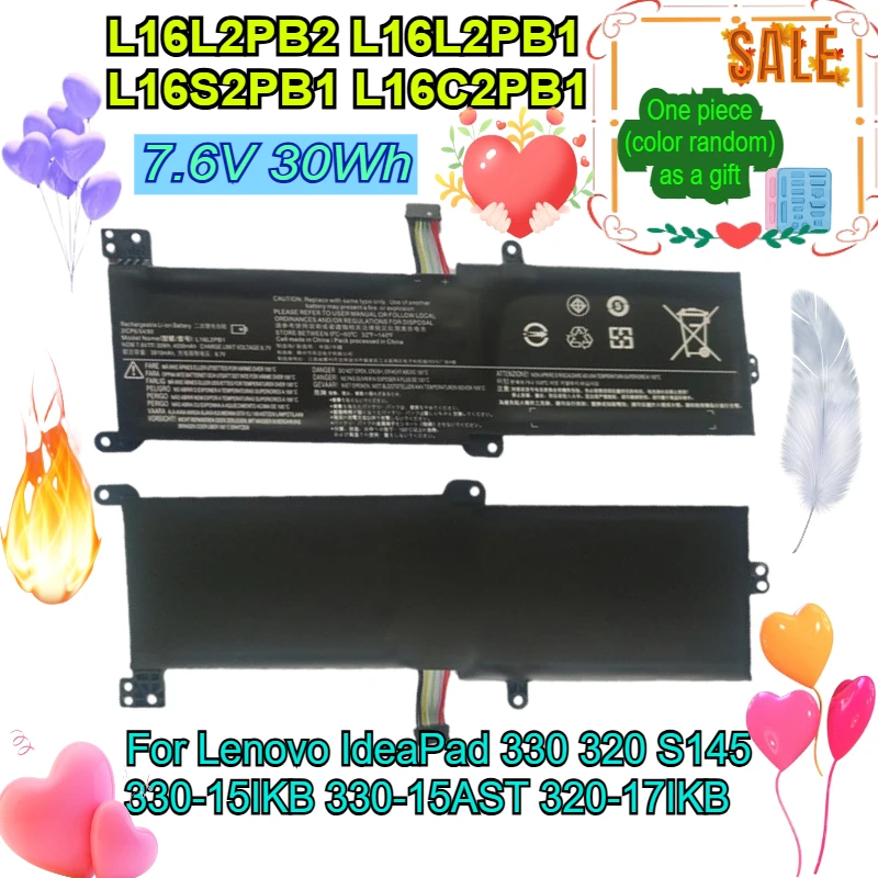 

Battery L16M2PB2 L16C2PB2 L17L2PF1 for Lenovo IdeaPad 330 320 S145 330-15IKB 330-15AST 320-17IKB S145-15AST S145-15IWL L16L2PB2