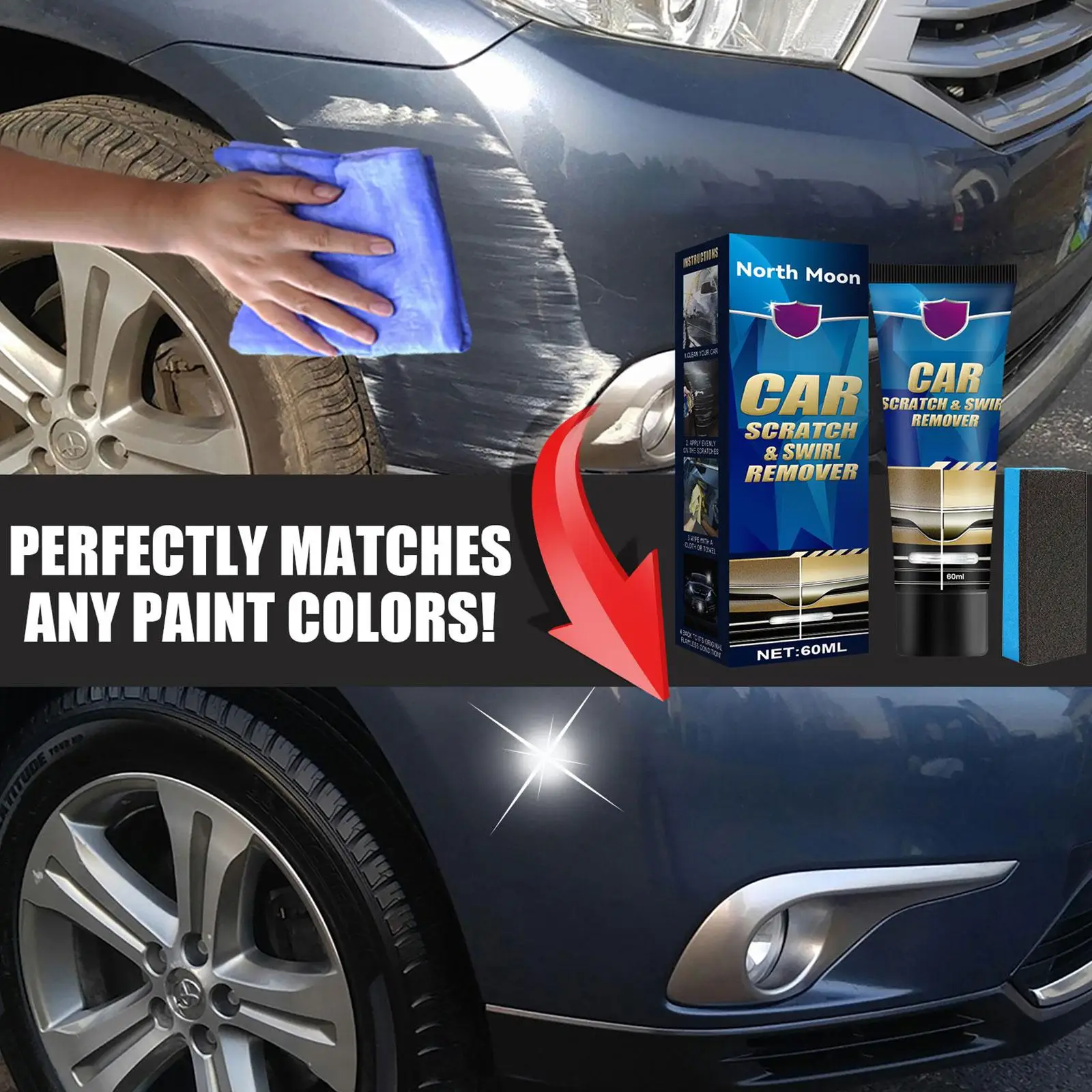 

Car Scratch Remover Repair Kit - 120/60ml - Polishing Cream With Repair Car Wax - - Accessorie Anti-scratch Paint Essential V1e9