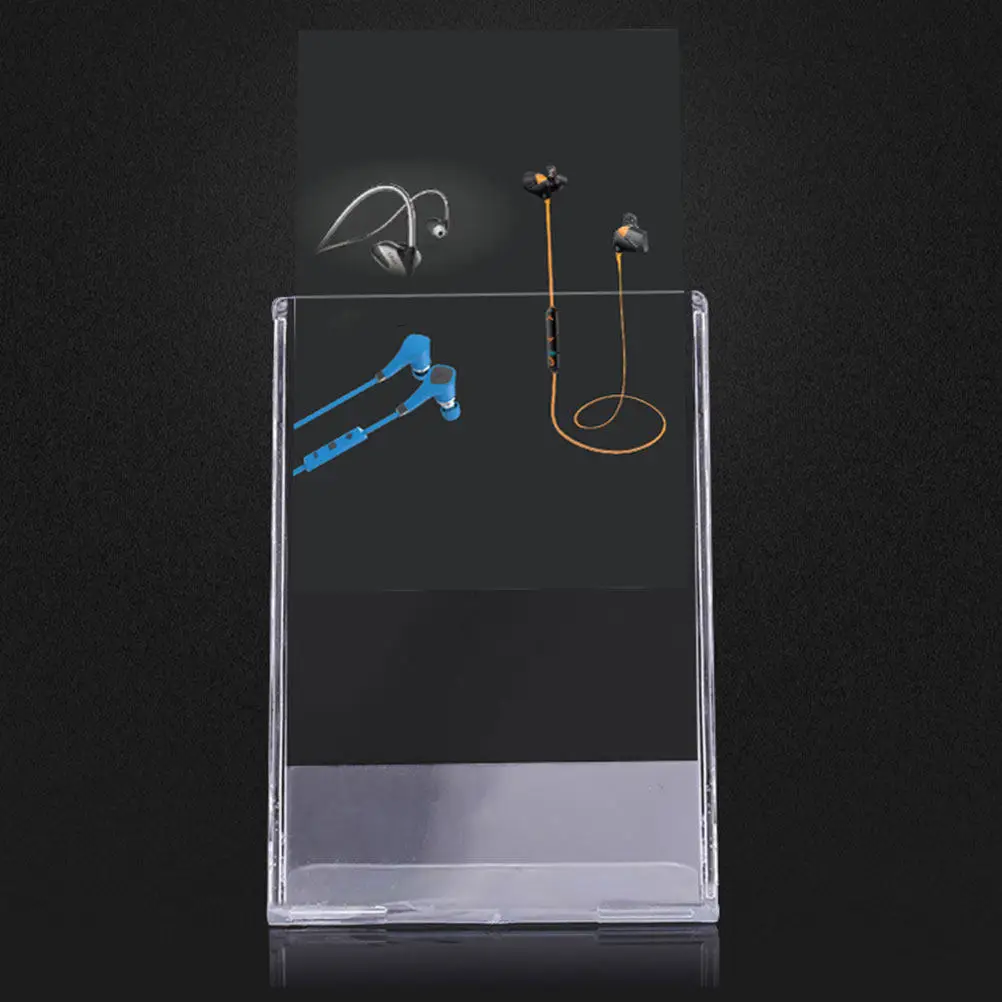 2Pcs L Shape Acrylic Display Stand Clear Slanted Price Label Holder for Shops Restaurants Retail Stores Meeting Tables