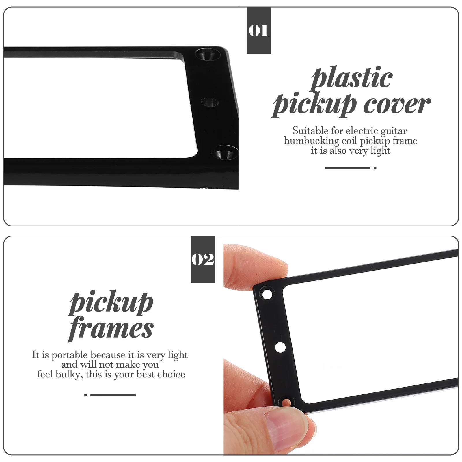 

2pcs Pickup Protective Frames For Electric Guitar Plastic Mounting Rings Durable Lightweight Replacement Parts Guitar