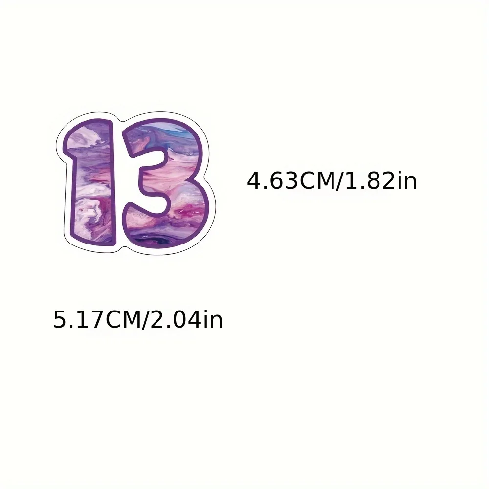 50 قطعة أرقام محظوظة الكرتون الملونة 13 ملصق ملون الإبداعية شخصية الديكور الغيتار سجل القصاصات جراب هاتف كوب ماء