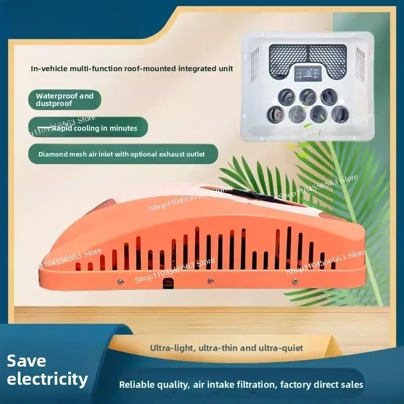 

Integrated Sunroof & Heating/Cooling AC for NEVs, 12V/24V/60V/72V Wide-Voltage, Fit for 3/4-Wheel Light Trucks