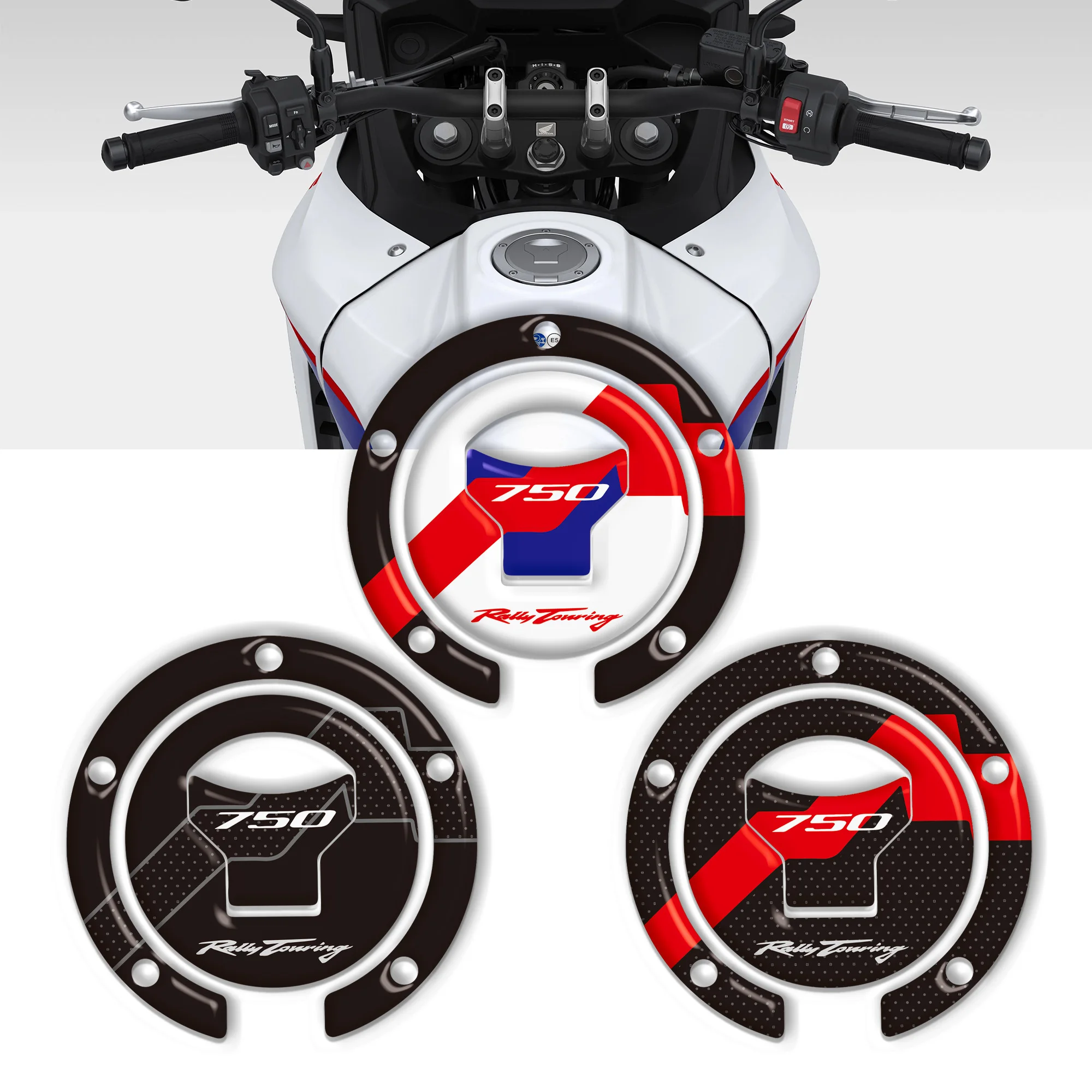 3D Motorcycle Tank Cap Protection Sticker Compatible with Honda Transalp 2023