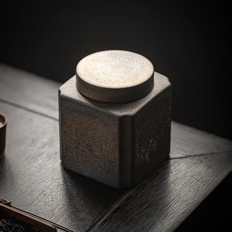 Creative Vintage Gilt Tea Caddy Moisture Seal Large Capacity Storage Box Ceramic Nut Decoration Jar Crafts Gift Home Decoration