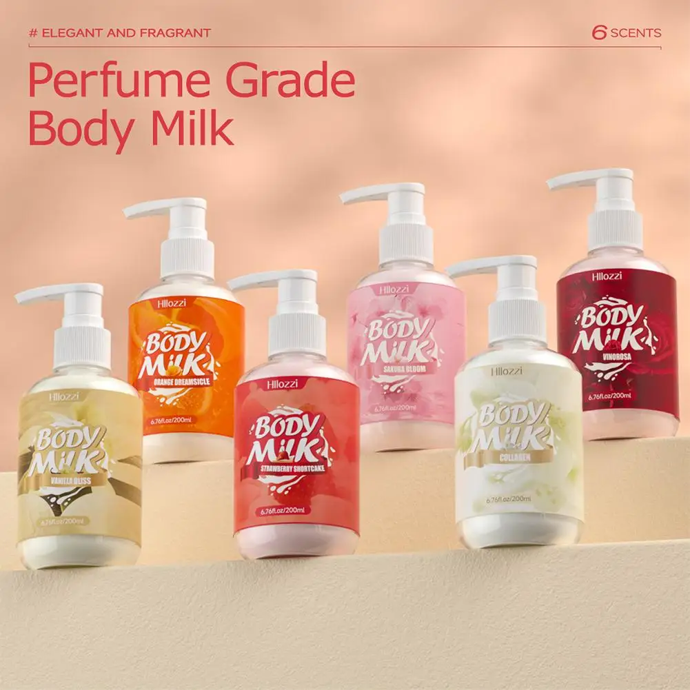 Loción Corporal de Vainilla/Fruta/Flor con Colágeno, Crema Hidratante Perfumada, Fragancia Suavizante para el Cuidado de la Piel, Hidratación Diaria 200ml