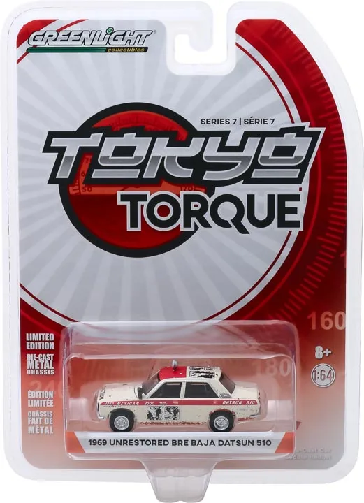 

Модель автомобиля Datsun 1969, четыре двери, металлический сплав, 1:64, 510