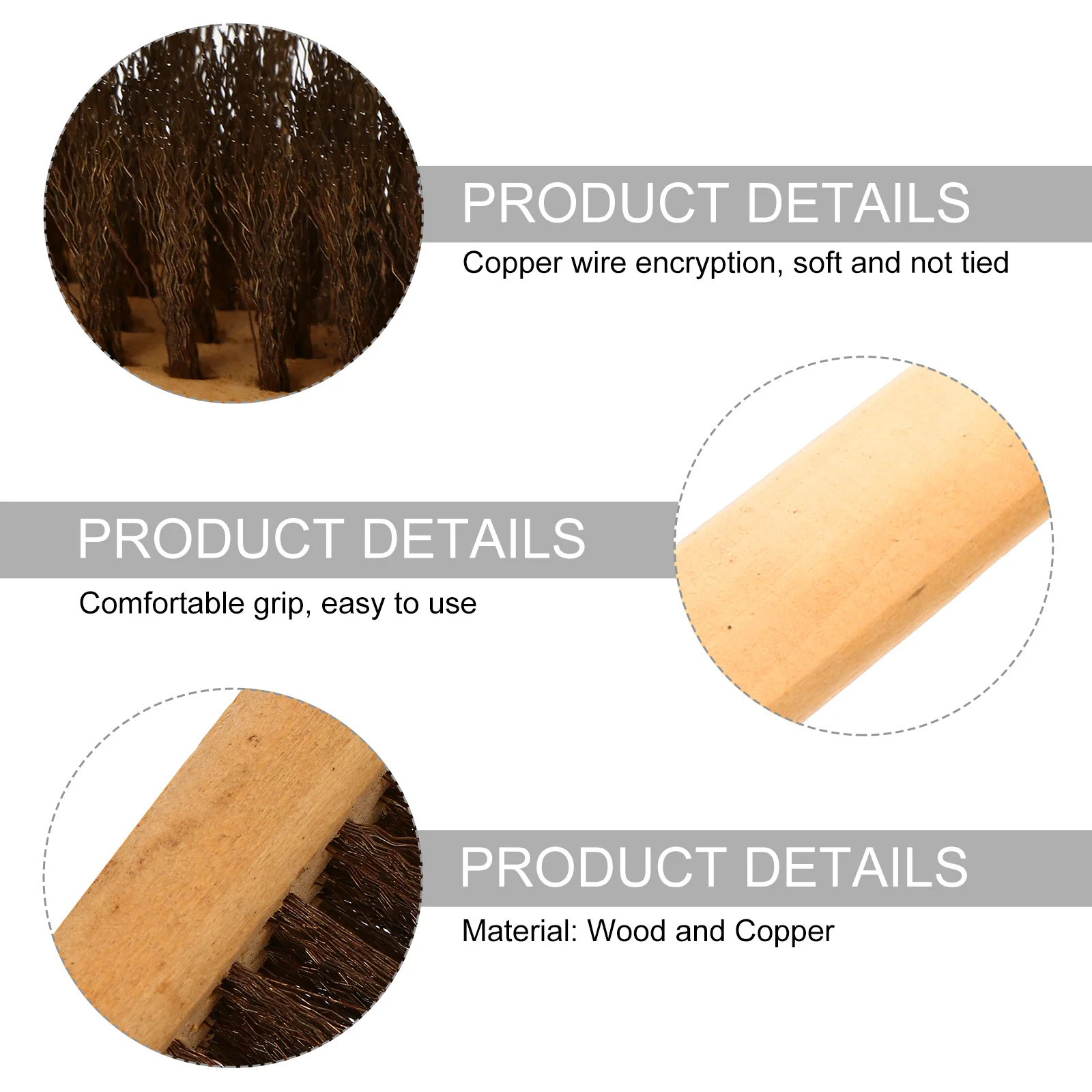 

2Pcs Cleaning Brush for Fine Hand File Teeth Wood Base Handle Copper Bristles Rust Removal Tool File Maintenance Supplies