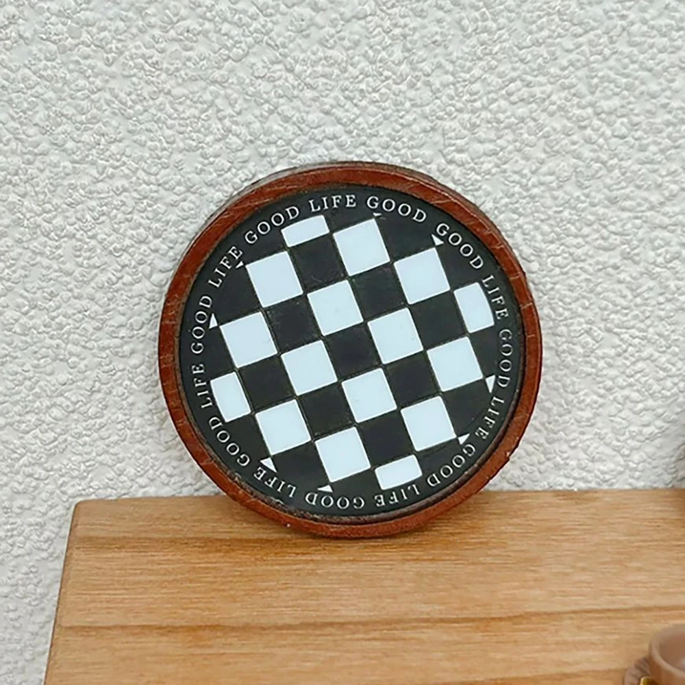 

1Pcs 1/12 Doll House Accessories Miniature Round Tea Tray Mini Coffee Tray Plate Model Toy for Dollhouse Decoration OB11