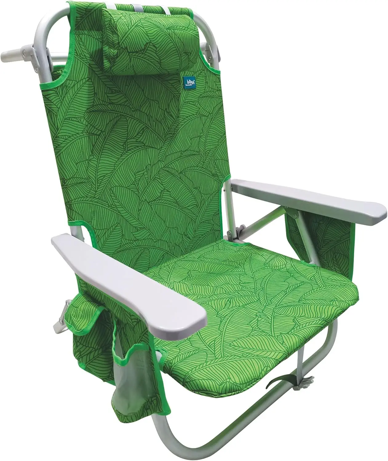 

Folding Beach Chair with 8 Reclining Positions, Detachable Cooler Bag, and Lightweight Aluminum Frame