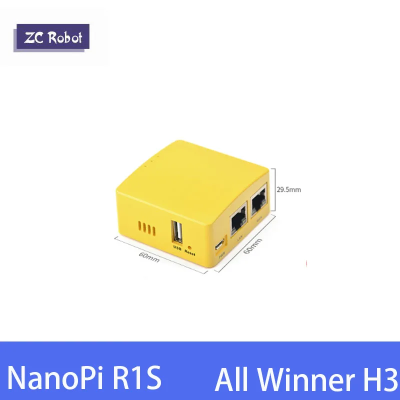 Friendly NanoPi R1S small route, all-in-one H3 dual Gigabit Ethernet port 512M memory OpenWRT, easy to carry