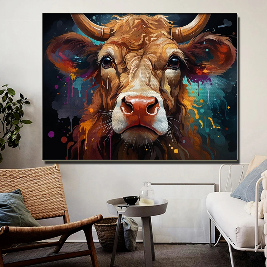 Diamond Painting New Collection color cow head Decoration Diamond Mosaic Embroidery Craft Kit Personalized Gifts DIY handmade ar