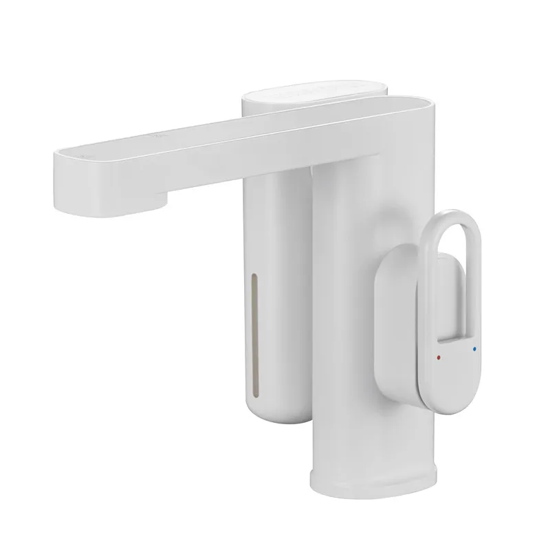 

White induction basin faucet soap dispenser intelligent digital display under the stage basin gray household hot and cold faucet