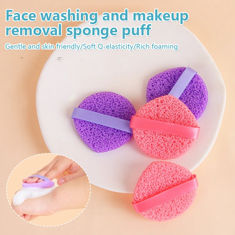 Face Wash Puff Soft Waterdrop-Shaped Sponge For Effortless Makeup Removal Face Wash Mud Masque Puff With Gloves For Makeup Wipe