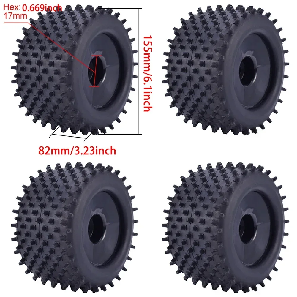 4 STUKS 17mm Hex 1/8 RC Monster Truck Wielband Hub Velg Rubberen Band VOOR RC Auto Redcat HPI Kyosho Hobao Hongnor Team Losi GM DHK