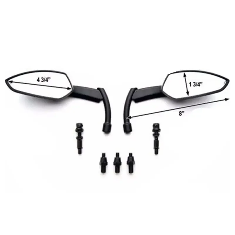 Motorcycle Mirrors Black 8mm 10mm Rearview Mirrors Scooter Offroad Dirt bike Chopper Cafe Racer Old School Street bike