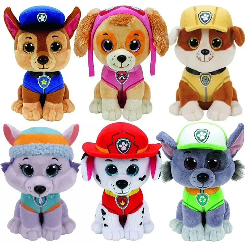 

23cm Paw Patrol Anime Plush Chase Marshall Rock Plush Dolls Action Figures Cartoon Model Movie Peripherals Kids Birthday Gifts