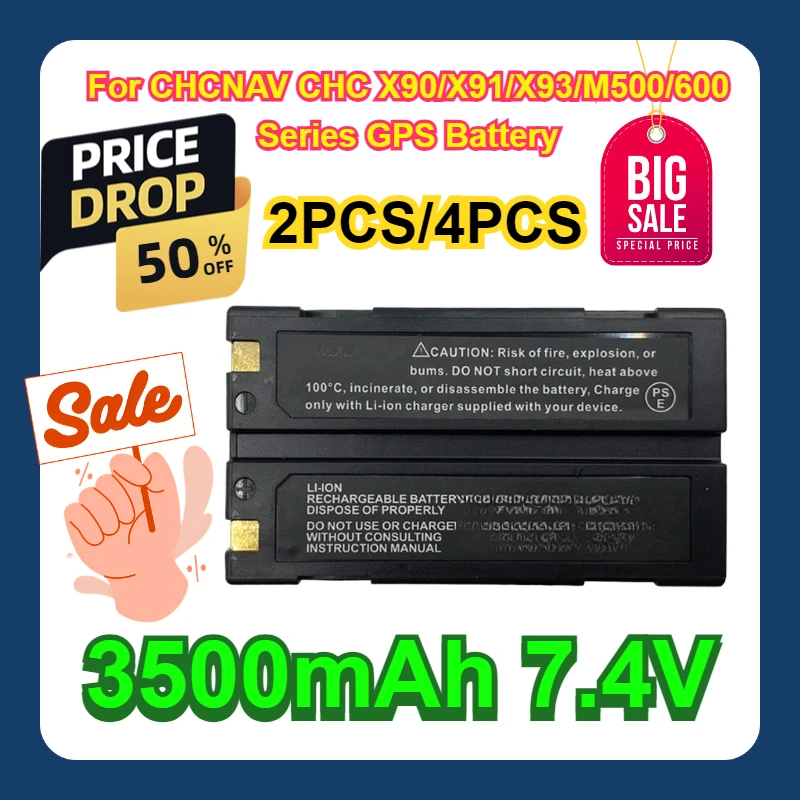 

2PCS/4PCS 2004050017(XB-2) GPS Battery For CHCNAV CHC X90/X91/X93/M500/600 Series GPS Battery Model GPS-RTK 3500mAh 7.4V