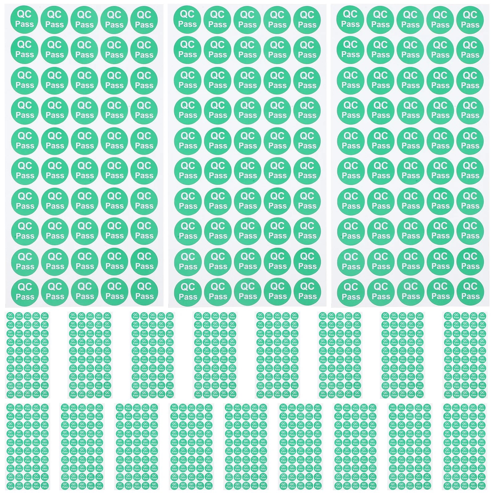 1000 قطعة Qc مرت تسميات ملصقات مستديرة قوية للتحكم في جودة المستودعات علامات اختبار ناعمة طويلة الأمد شارات لاصقة
