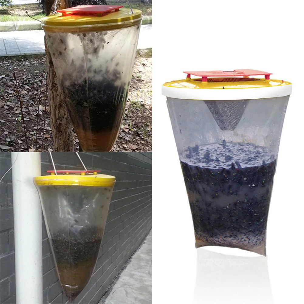 Flies Catcher Bag Transparent Outdoor Fly Catcher Reusable Practical Control Tool for Household Garden Supplies