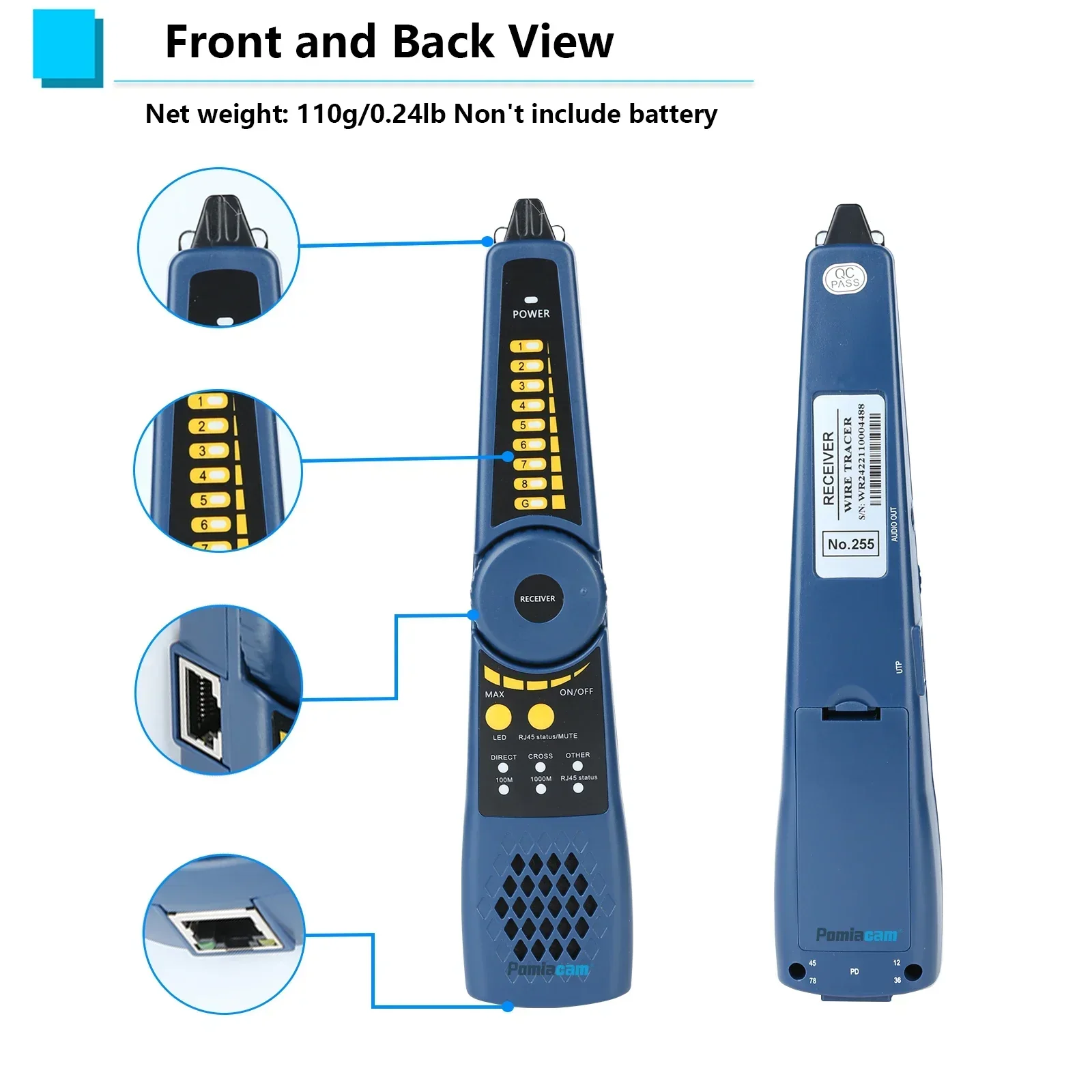 Digital cable tracer for CCTV tester IPC9800