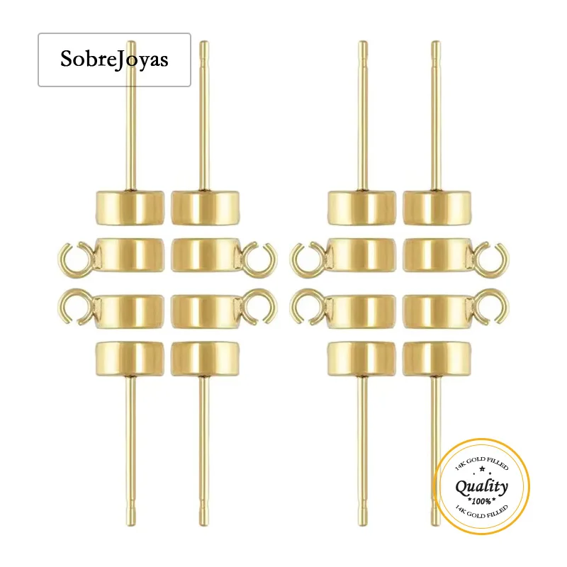 

Серьги-гвоздики с золотым наполнением 14 карат, магнитная стойка, серьги для изготовления ювелирных изделий, ручная работа, сделай сам, аксессуары, серьги-гвоздики