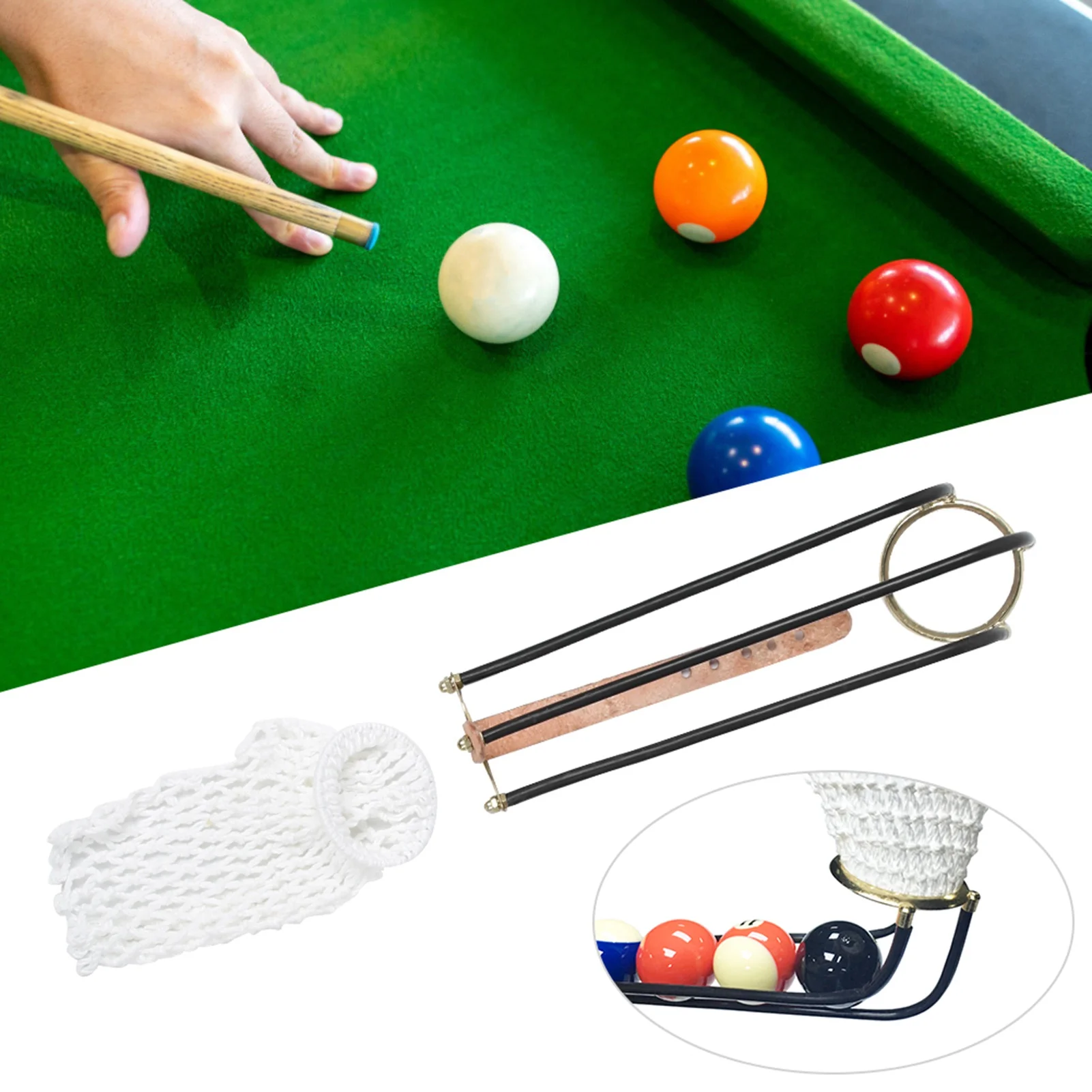 

6Pcs Billiards Table Pocket Rail Slide Track With Net Bags Snooker Billiard Table Accessories
