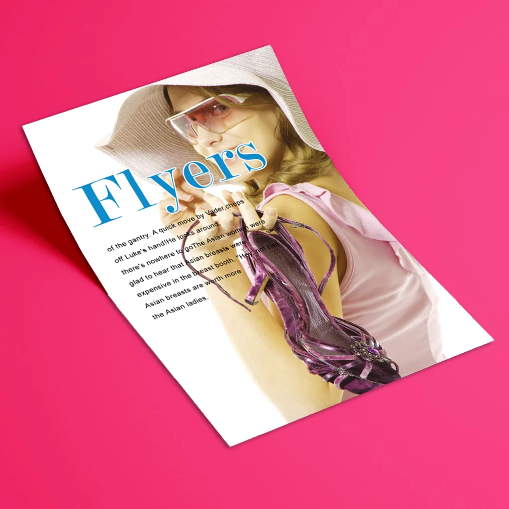 Benutzerdefinierte Flyer Werbebroschüren Menü Produktseiten Vollfarbiger doppelseitiger Druck 80 g/m2 Kopierpapier und 157 g/m2 Kunstdruckpapier