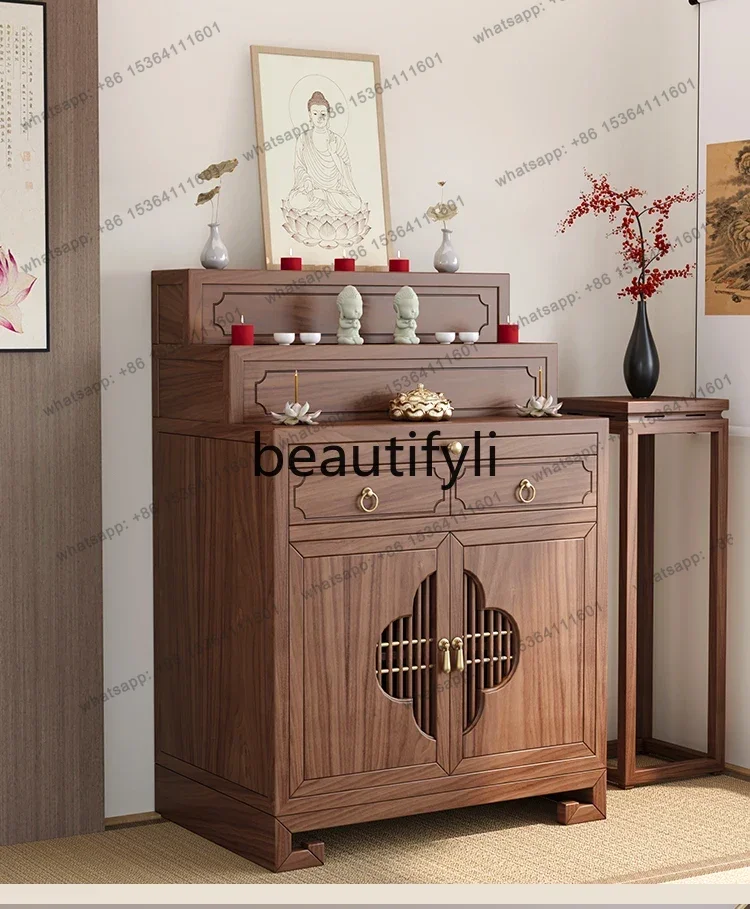 Factory DirectSolid wood table incense household three-layer step table living room incense table