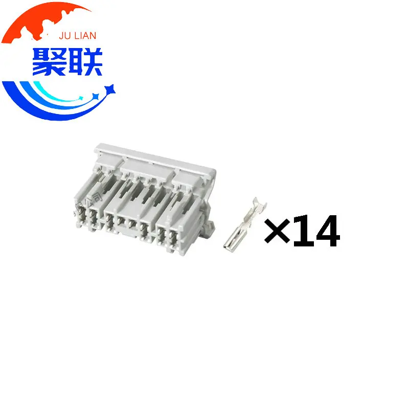 1Set 14Pin 6098-0254 6098-0253 AC Assembly Auto Electric Socket Car Wiring Wire Harness Plug 60980254 60980253