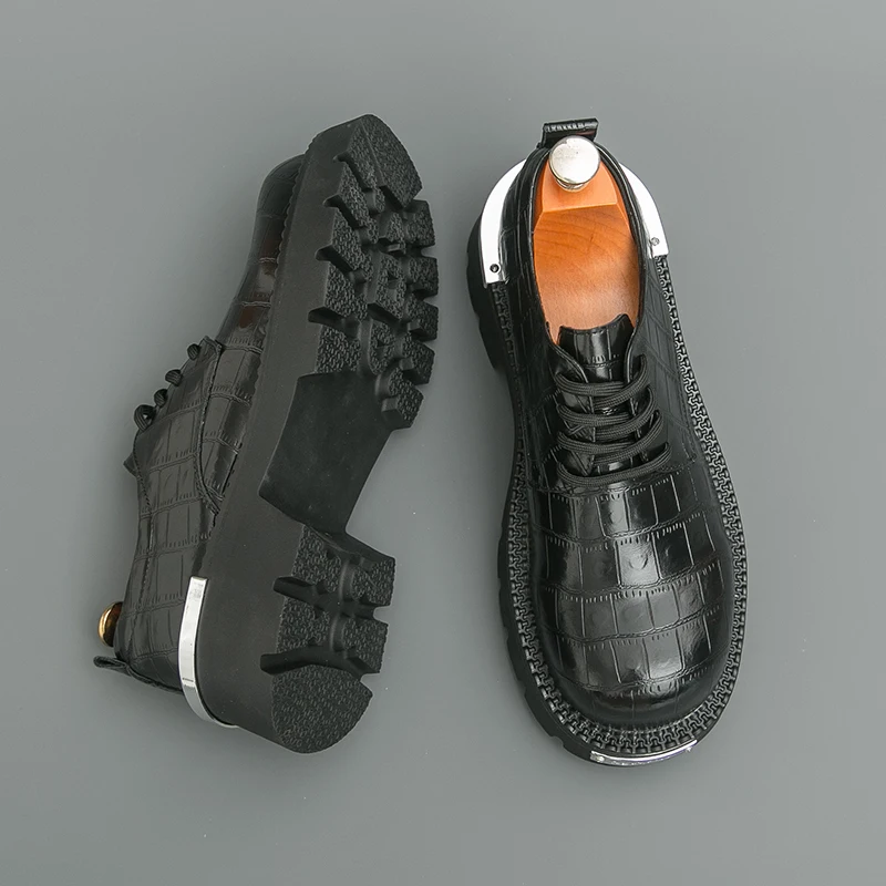 ربيع الخريف الرجال الارتفاع زيادة ديربي أحذية متقلب نمط التدرج اللون وسيم المتخصصة الراقية الأحذية العصرية