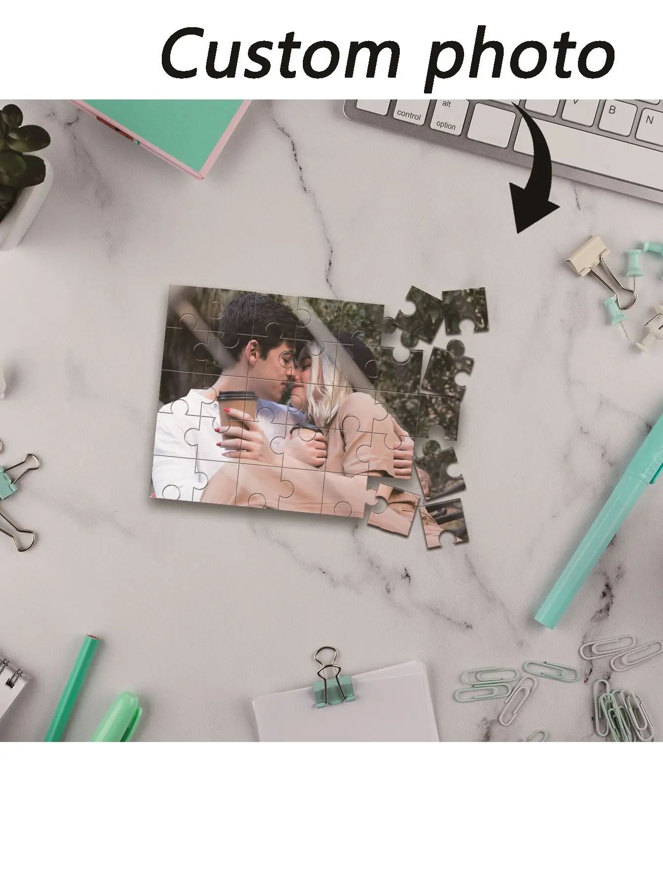 35/300/500/1000pcs Personalized Custom Photo Puzzle Couple Jigsaw Puzzle for Every Piece is Unique - Pieces Fit Together Perfect
