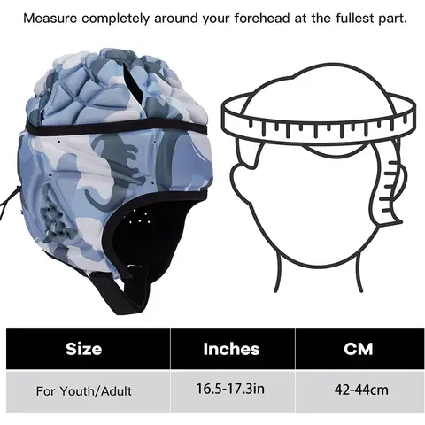 Huvudskydd för rugbyhjälm, huvudbonad för fotboll, keps, huvudskydd, mjukt skyddshjälm för barn, ungdomar, fotbollsvisir 10 best sales huvudbonad - №8