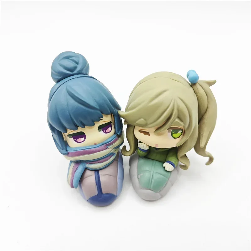 Entspanntes Camp Sleeping Series Actionfigur Rin Shima Aoi Inuyama Ena Saitou PVC Modell Spielzeug Geschenk Puppe Modell Desktop-Dekoration