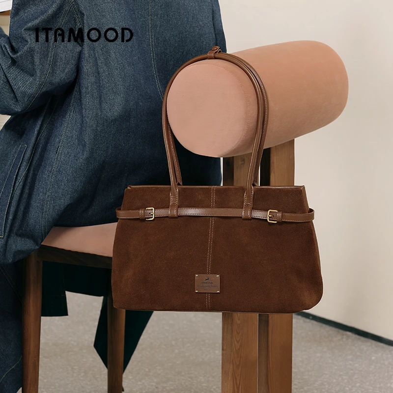 

ITAMOOD Large Capacity Tote Bag Women 2025 New Luxury Designes Brand Retro Underarm Foldable Handbag for Tablet Storage Commute