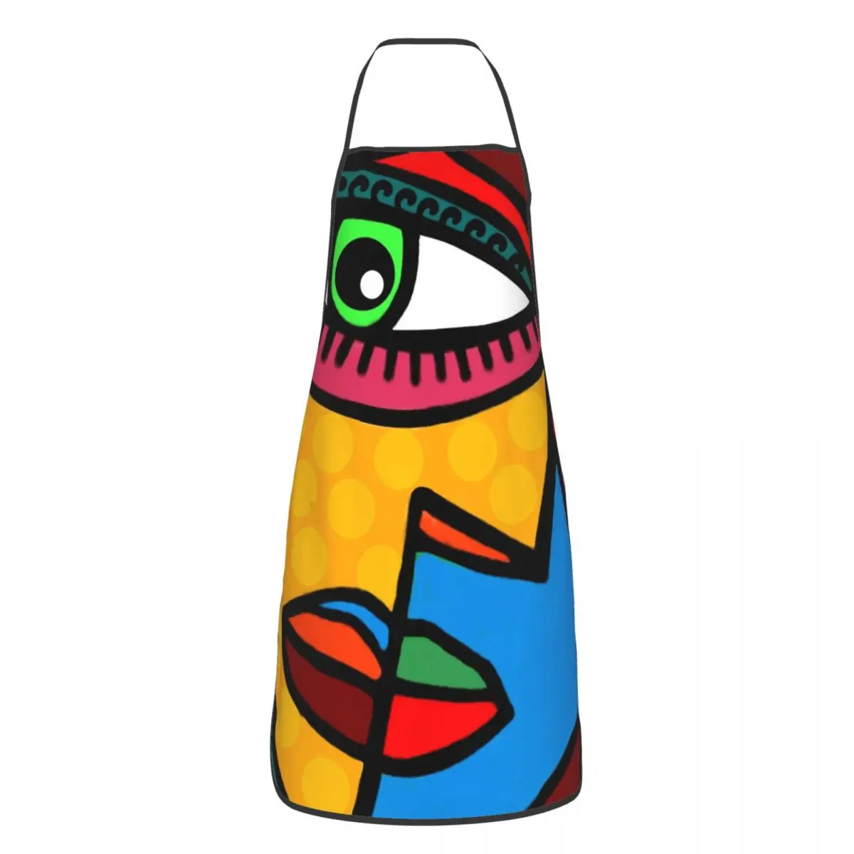 Unisex Funky Abstract Face Apron Adult Women Men Chef Tablier Cuisine for Cooking Kitchen Abstract face Painting