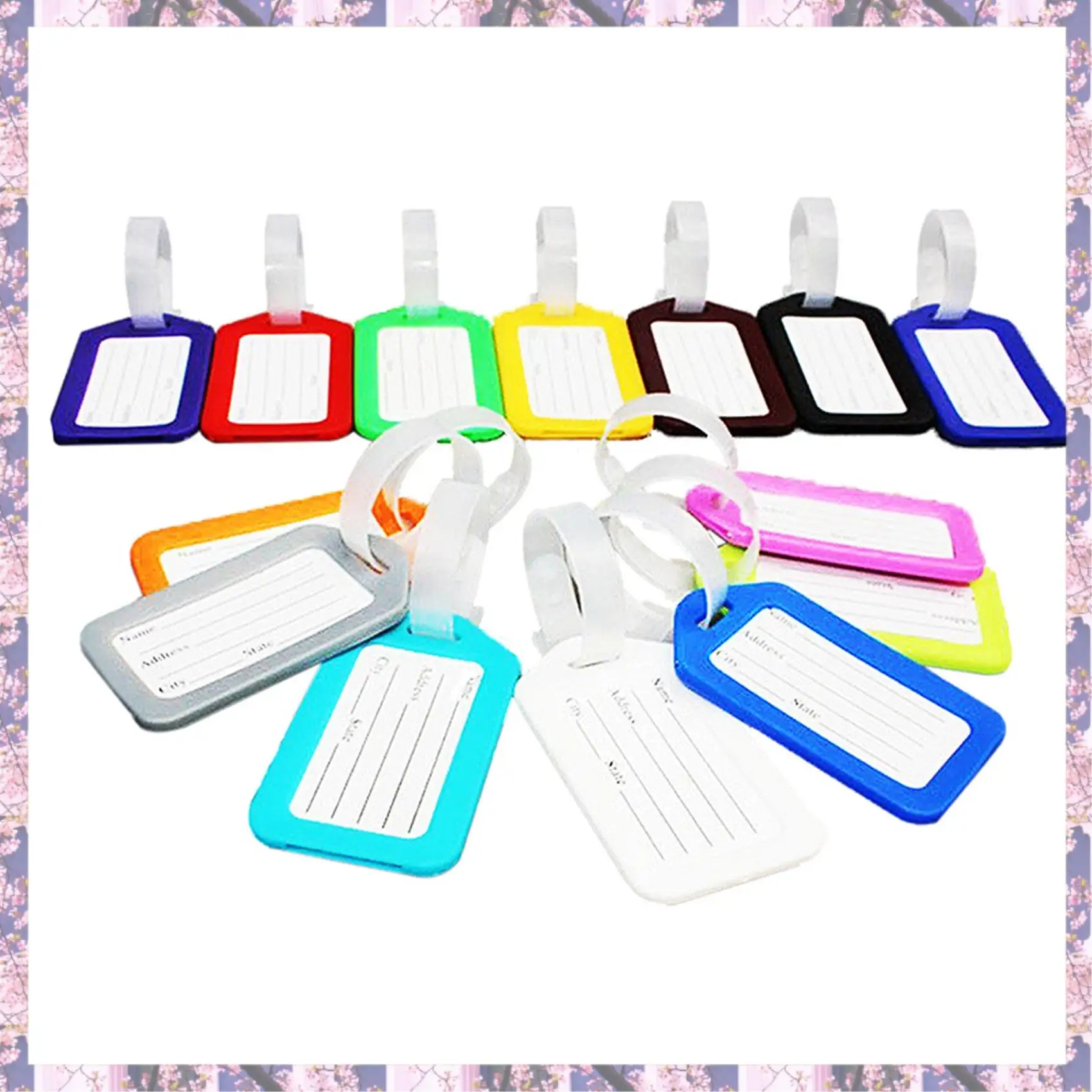 L73A 2025-50 Travel Luggage Bag Tag Plastic Suitcase Baggage Office Name Address ID Label