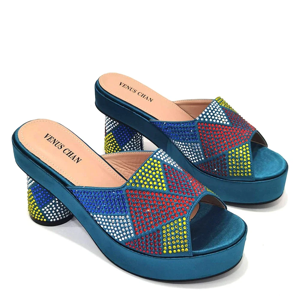 

Лидер продаж, женская обувь в африканском стиле, украшенная стразами, женская обувь, 2025, дизайнерские роскошные свадебные туфли больших размеров для невесты