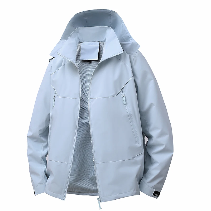 

Mens Waterproof Rain Jacket Mesh Lined Trekking Fishing Hiking Jacket Outdoor Windbreaker Lightweight Zipper Pocket Jackets