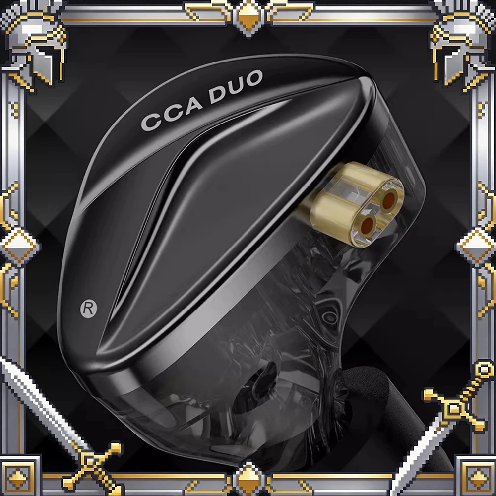 CCA DUO Wired Headphones 7mm Double Magnetic Double Cavity Moving Coil Esports Headset High Precision 3D Printing Cavity Gifts
