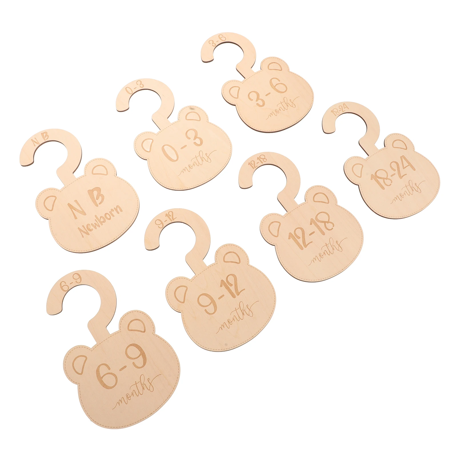 

7pcs Baby Wardrobe Dividers 18x12x2 1cm Wooden Closet Organizers for Newborn 24 Months Infants Clothes Storage Solutions