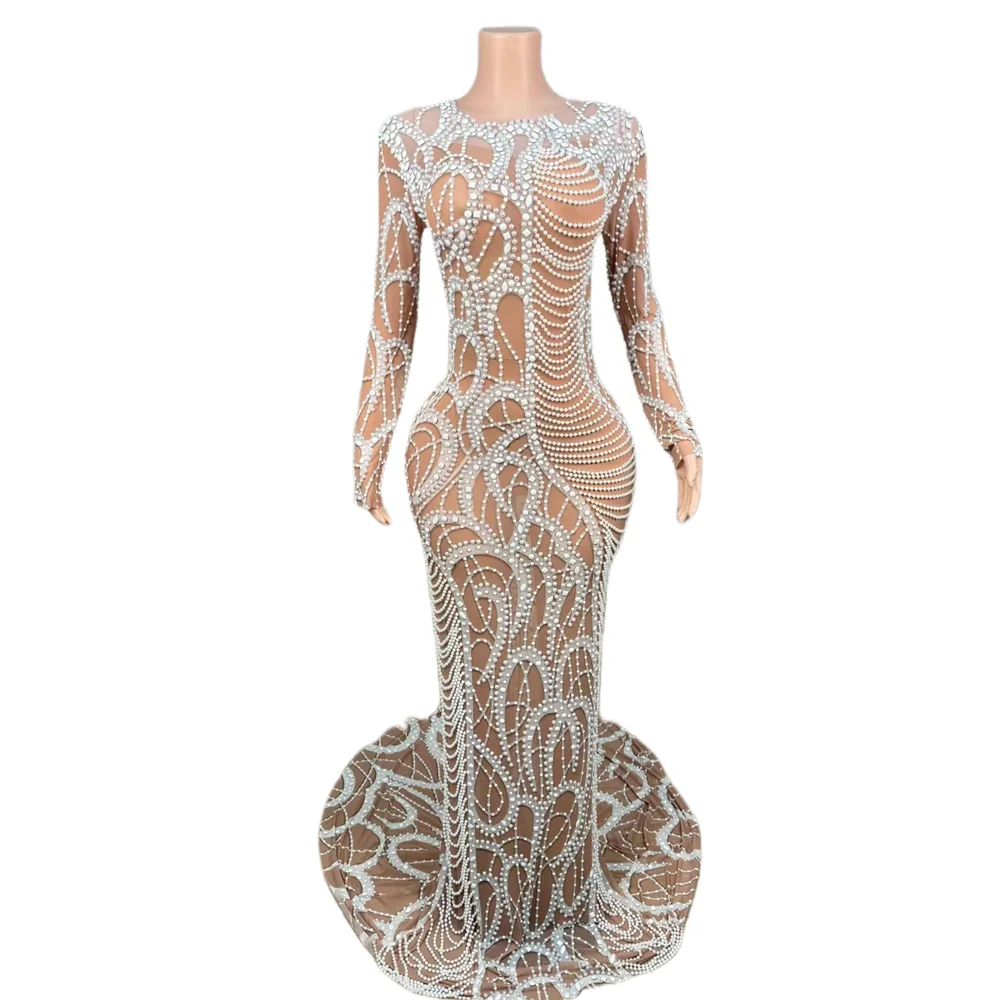 Briar Cosplay Prop - Gaun Mermaid Mewah Lengan Panjang Berhias