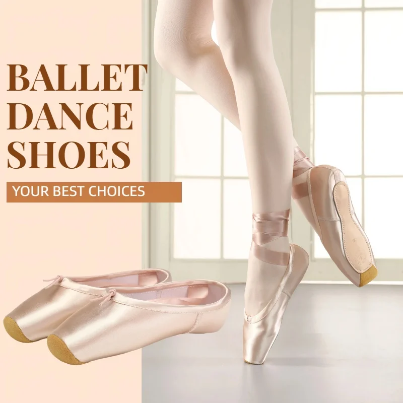 

Женские профессиональные балетки, атласные танцевальные туфли, детские балетки с ремешком для девочек, туфли с носком, балетки для взрослых