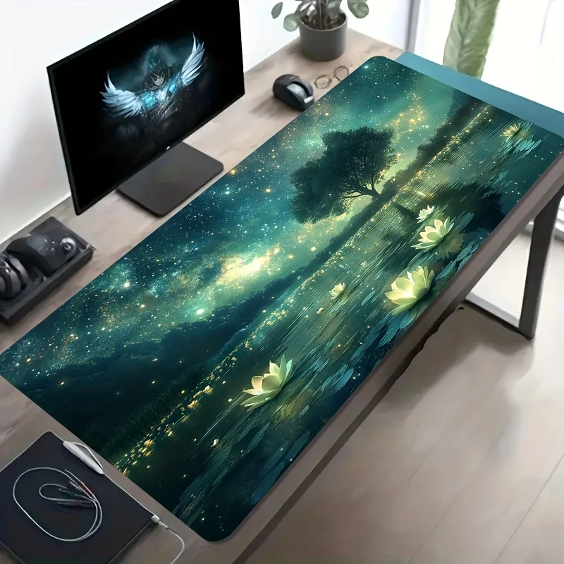Gaming Mouse Pad Large Desk Mat Cloth Surface Non Slip Rubber Base for PC Laptop Keyboard Office Desk Setup Accessories Gift