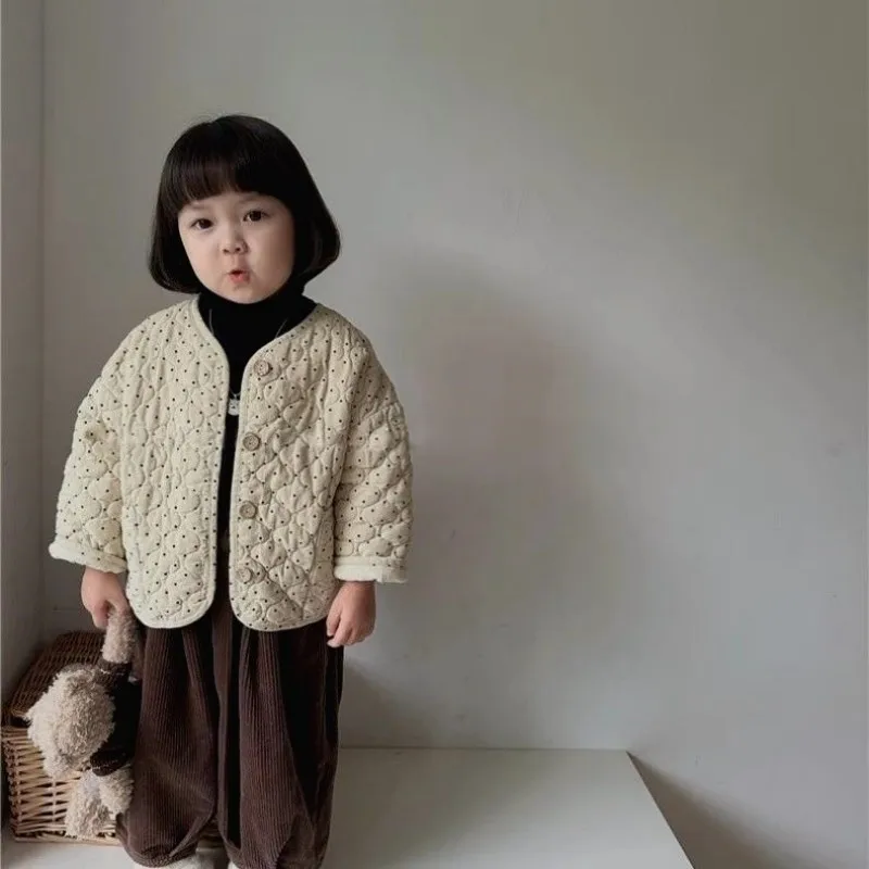 

Korean Girl Winter Cotton Coat for Baby Girls Warm Cotton Jacket Girls Children's Autumn Winter Thick Cotton Coat