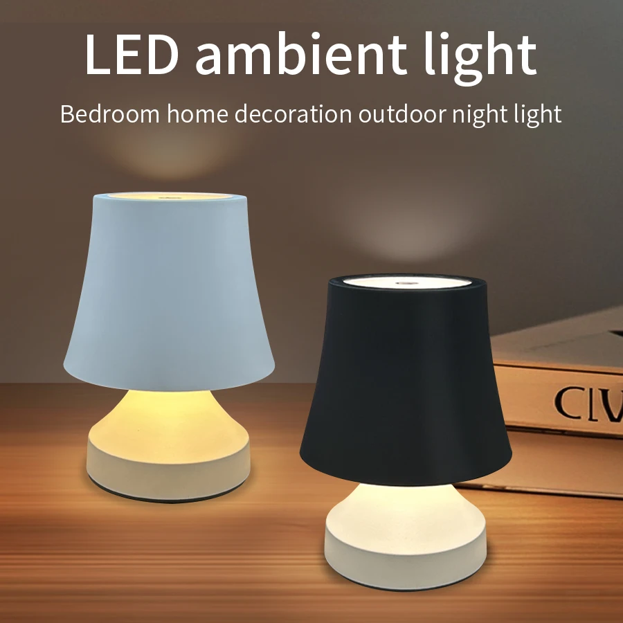 

Mushroom LED Table Lamp Rechargeable Touch Switch Desk Light 3 Colors Dimmable For Bedroom Living Room Office Decor Lighting