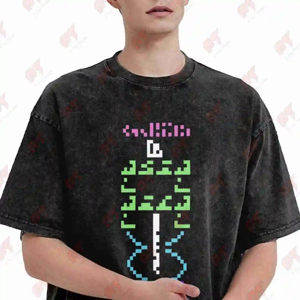 Arecibo Message Vintage Washed Tee Pure Cotton T-Shirt