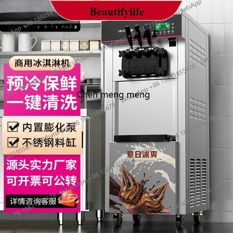 

E132 Commercial cone ice cream machine stainless steel vertical desktop automatic soft ice cream machine