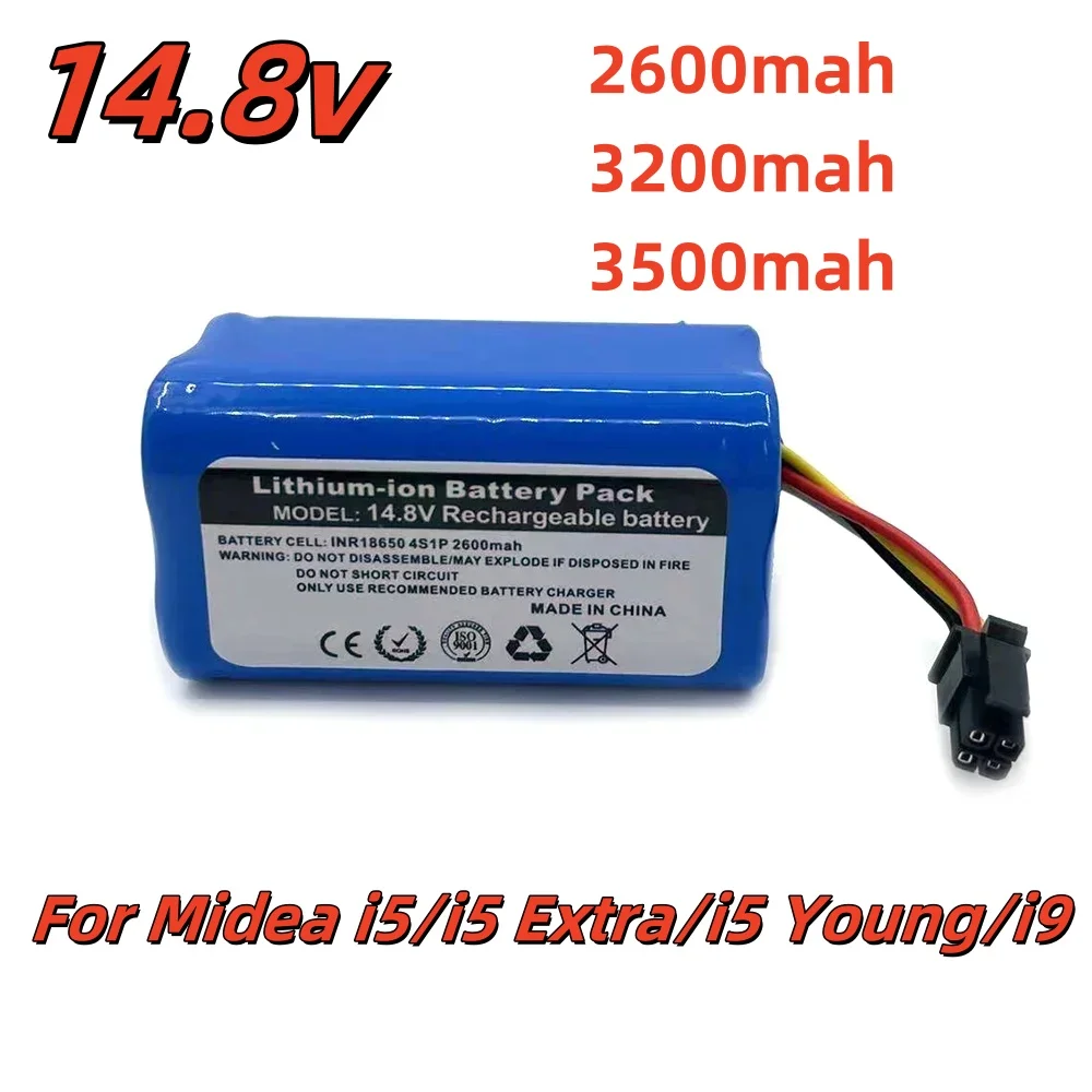 

. Lithium Battery 14.8V 18650 Rechargeable For Midea i5/i5 Extra/i5 Young/i9 EYE Robot Vacuum Cleaner Battery With BMS